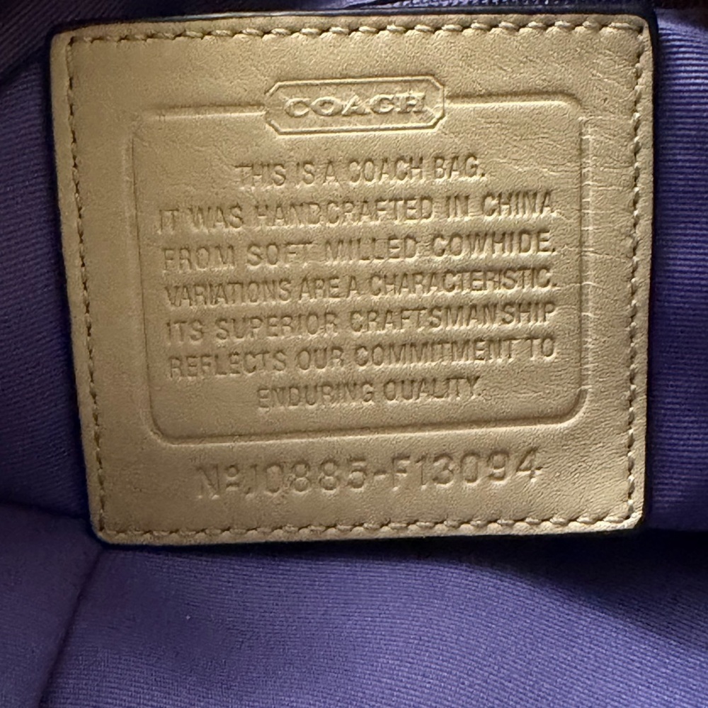 Coach Beige Leather Hobo Bag#F13094 - Picture 13 of 13